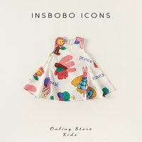 移动端：insbobo 女童连衣裙童趣印花女宝夏装2024无袖女宝裙子儿童童装夏天潮