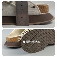 岛外 简约复古厚底包头软木拖鞋