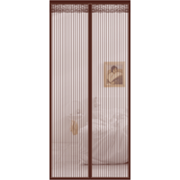 德奇力 静音条纹防蚊纱门帘 咖啡色 70*200cm