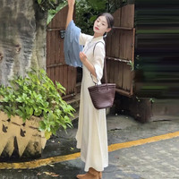 凯恋 新中式天山绣改良旗袍连衣裙 杏色