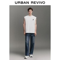 URBAN REVIVO 通勤简约 男士牛仔长裤 蓝色 32