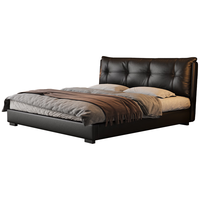  FA SA DI HOUSEHOLD/法莎蒂 加厚头层牛皮 真皮床+黑金竹炭床垫+单柜+钢木排骨架 VAYNE传承1.8mm加厚头层牛皮单床+黑金竹炭床垫+单柜 【时尚版10cm钢木排骨架】1.5*2m箱框