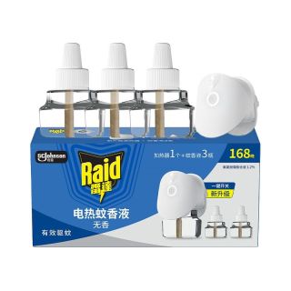 今日必买：雷达蚊香 雷达（Raid）电热蚊香液 168晚3瓶装 +1无线加热器无香型 驱蚊用品