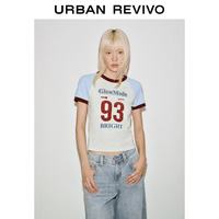 URBAN REVIVO 复古撞色拼接 女士T恤