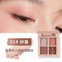 novo 2026新款消肿水泥大地色四色眼影盘日常淡妆黑色亮闪晶晶彩妆