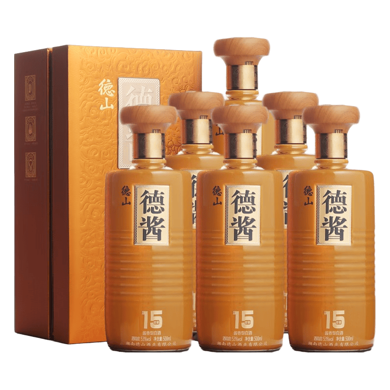 D·X 德山 德酱 十五年 53%vol 酱香型白酒 500ml*6瓶 整箱装