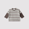 巴厘小猪 男童t恤春秋季a类棉婴幼儿休闲服女童洋气假两件宝宝春装儿童上衣 绿咖条纹 73