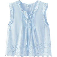  Semir/森马 纯棉绣花蝴蝶结 女士衬衫