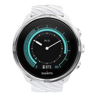 SUUNTO 颂拓 SUUNTO 9系列 精英版 智能手表 50mm 银色 不锈钢表盘 硅胶表带 白色 (GPS、北斗）