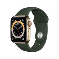 Apple 苹果 Watch Series 6 智能手表 40mm GPS+蜂窝款版 金色不锈钢表壳 深绿色运动型表带（GPS、心率、血氧)