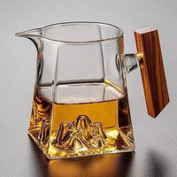 茶具玻璃杯公道杯 雪山胡桃木把 350ml
