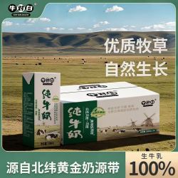 牛对白 优质乳蛋白 全脂纯牛奶200mL*20盒