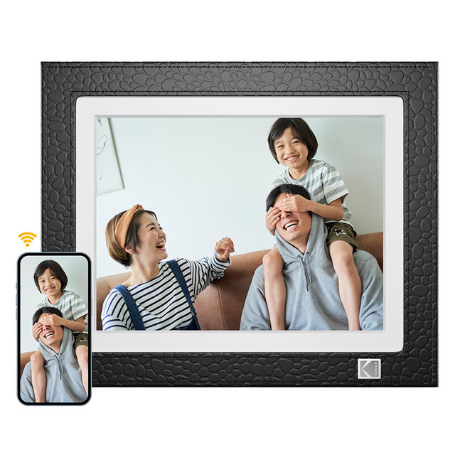 柯达 978P 数码相框9.7英寸2K高清电子相册照片播放器触摸屏可摆台挂墙 黑色