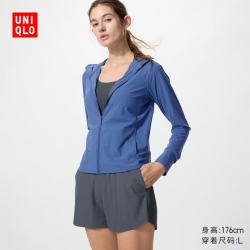 优衣库 AIRism高弹力防紫外线拉链连帽开衫女装实测UPF100+483281