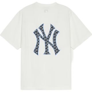 MLB 3ATSM0653-50IVS 纯色圆领 纽约洋基队/象牙白色 2XL 运动T恤