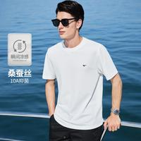七匹狼 10A抗菌夏爽滑圆领短袖男士T恤