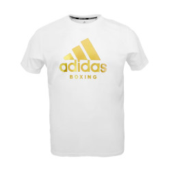 adidas 男款圆领透气舒适百搭户外运动休闲短袖ADICTB-WG 白/金