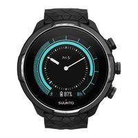 SUUNTO 颂拓 SUUNTO 9系列 旗舰版 智能手表 50mm 黑色 钛合金表盘 硅胶表带 黑色 (GPS、北斗）