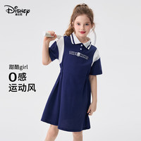 迪士尼 女童夏季薄款舒适透气polo运动连衣裙