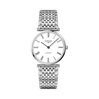 LONGINES 浪琴 嘉岚系列 L4.908.4.11.6 男士机械腕表 36mm 白色 银色 精钢