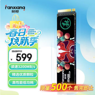 移动端、京东百亿补贴：梵想 S500MQ 500GB SSD固态硬盘 M.2接口NVMe协议PCIe3.0 台式机电脑适用