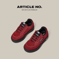 ARTICLE NO. 牛反毛皮休闲鞋复古汉堡鞋子时尚厚底板鞋春夏新品