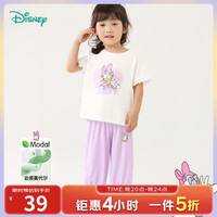 迪士尼 儿童夏季新款套装短袖长裤套装时尚休闲透气舒适新款卡通