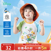迪士尼 童装男女儿童夏季卡通短袖T恤时尚休闲舒适透气上衣夏季