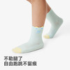 英氏 儿童袜子春夏中袜网眼透气中袜运动可爱百搭中筒袜 浅绿白(2双装)