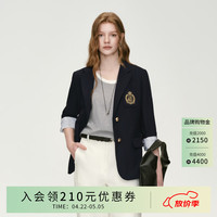 E·LAND 衣恋 女士时尚商务刺绣徽章长袖西装 2026春夏新款