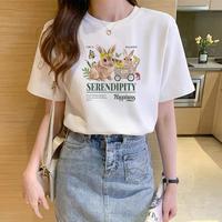 卡拉美拉 夏季短袖T恤女简约百搭圆领上衣纯棉T恤宽松休闲小个子