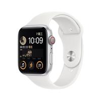 Apple 苹果 Watch SE 2022款 智能手表 44mm GPS+蜂窝网络款 银色铝金属表壳 白色运动型表带