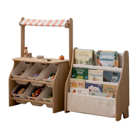  YESWOOD/源氏木语 实木 儿童储物架+书报架+储物柜 (杨木)书报架+带上架储物柜