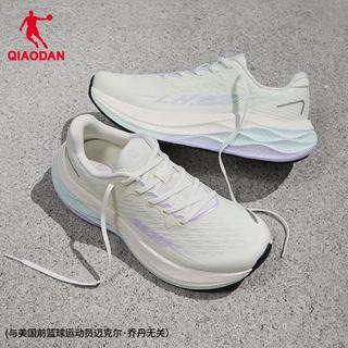 乔丹 领航600二代 缓震支撑 象牙白/花藤紫 37.5 女款跑鞋