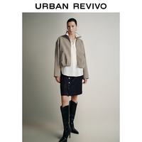  URBAN REVIVO 复古休闲 女士牛仔半裙 腰带