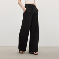  FANSILANEN/范思蓝恩 设计感 女士阔腿裤 黑色 M