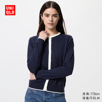  UNIQLO/优衣库 棉莫代尔混纺 女士针织开衫 69 藏青色 XL
