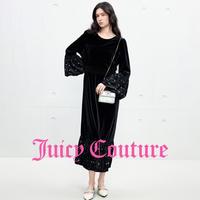 Juicy Couture 不负韶华优雅千金丝绒撞珍珠连衣裙女