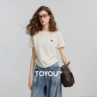  TOYOUTH/初语 爱心刺绣 女士T恤