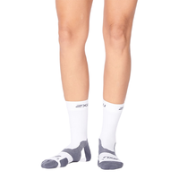  2XU 吸汗防臭 跑步袜 白色/灰色 M