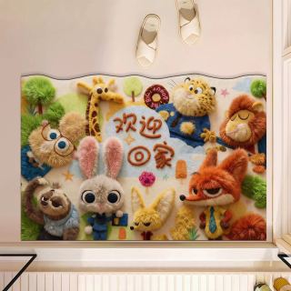 1 疯狂动物城 硅藻泥地垫 40cm*60cm 卡通仿编织浴室入户门地垫