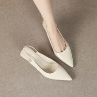 朗姿 头层牛皮26夏季舒适软底透气商务小个子显高级不累脚女后空凉鞋