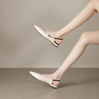 朗姿 头层牛皮26夏季舒适软底不累脚高级透气显瘦商务通勤后空女凉鞋