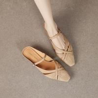 朗姿 头层真羊皮26夏季舒适软底通勤不累脚高级气质简约女后空凉鞋