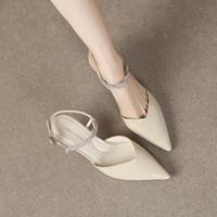 朗姿 女士真皮后空凉鞋