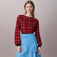 MARNI 女式春秋款休闲时尚短款格纹针织衫