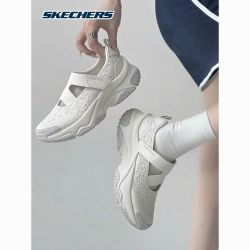 斯凯奇 新品漫月鞋运动玛丽珍凉鞋复古蕾丝增高浅口厚底运动女鞋