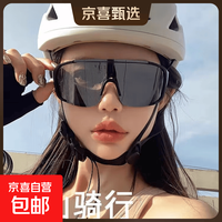 她及其他 运动户外骑行登山滑雪防风沙紫外线偏光太阳眼镜 黑框黑灰片
