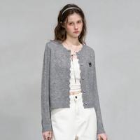 a02 韩系镂空小众设计感别致毛衣外套2025秋季休闲百搭女式针织衫