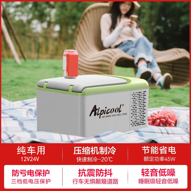 Alpicool 车载冰箱车家两用 压缩机制冷小冰柜 货用轿车小冰箱车家冰箱 C9P纯车用德技压缩机-进取款